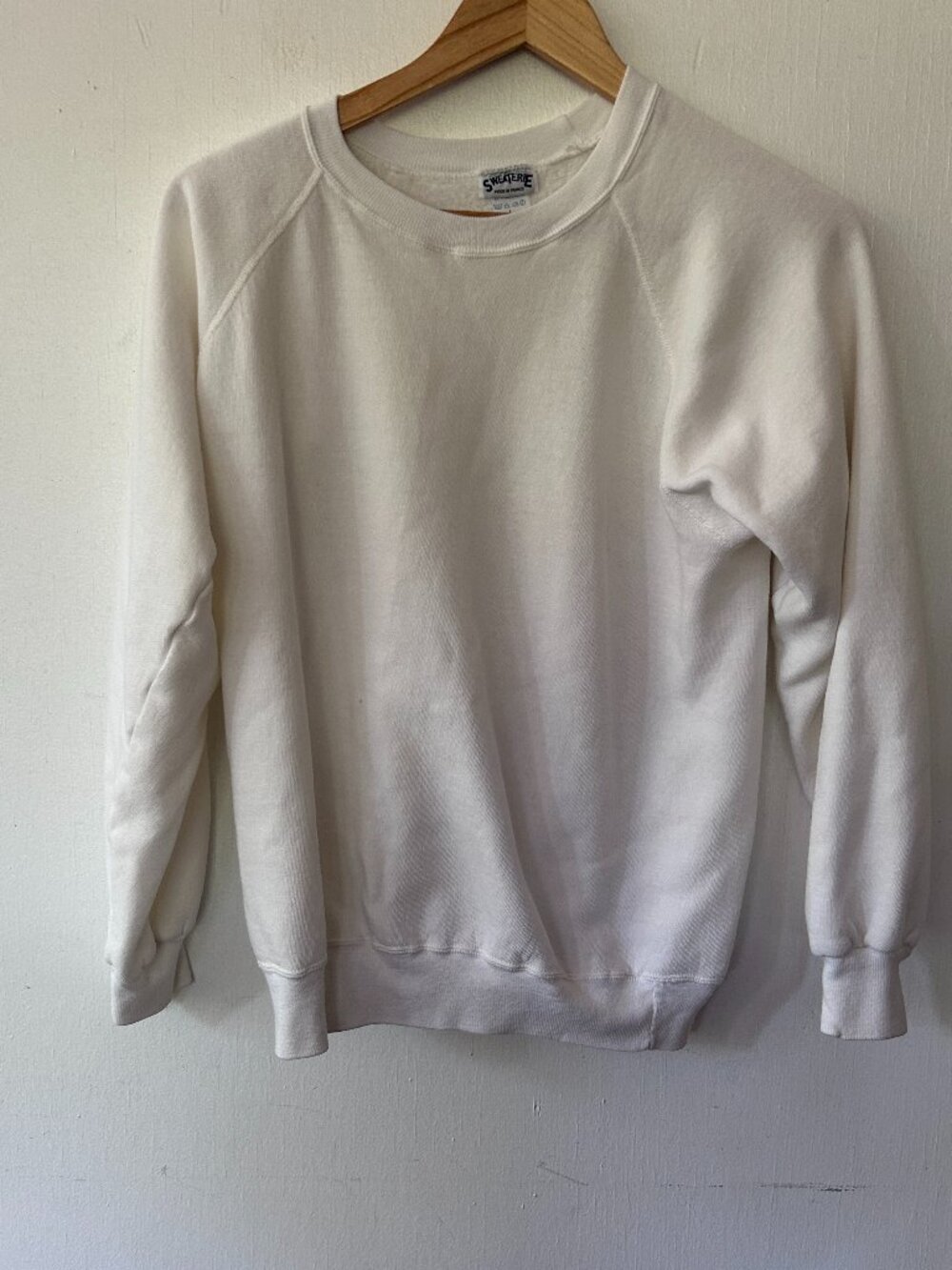 Sweaterie Made in France VTG Sweatshirt Womens Large‎ White Crewneck Minimalist